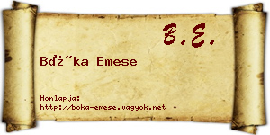 Bóka Emese névjegykártya